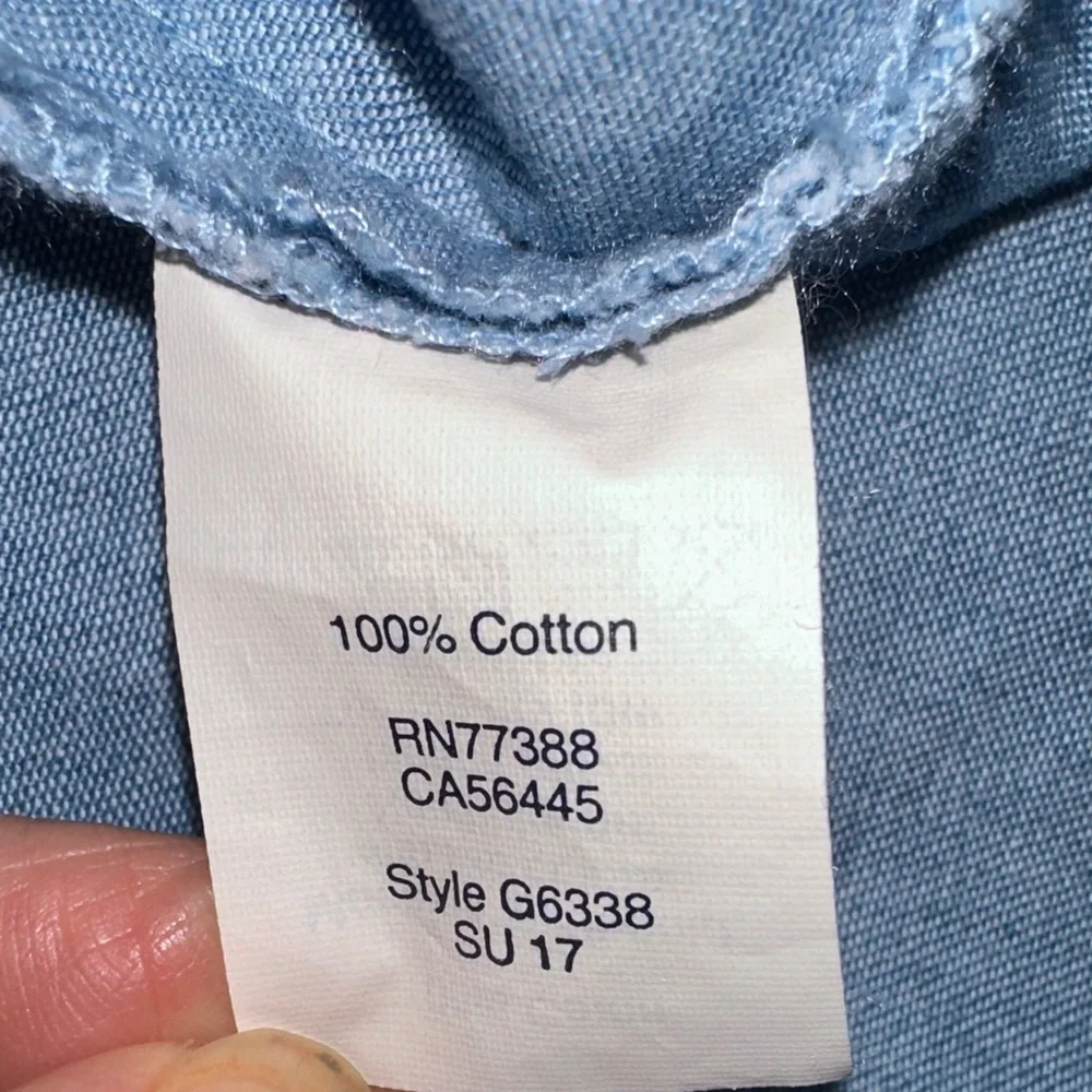 J. Crew Chambray Tie Front Sleeveless Shirt - Picture 7 of 8